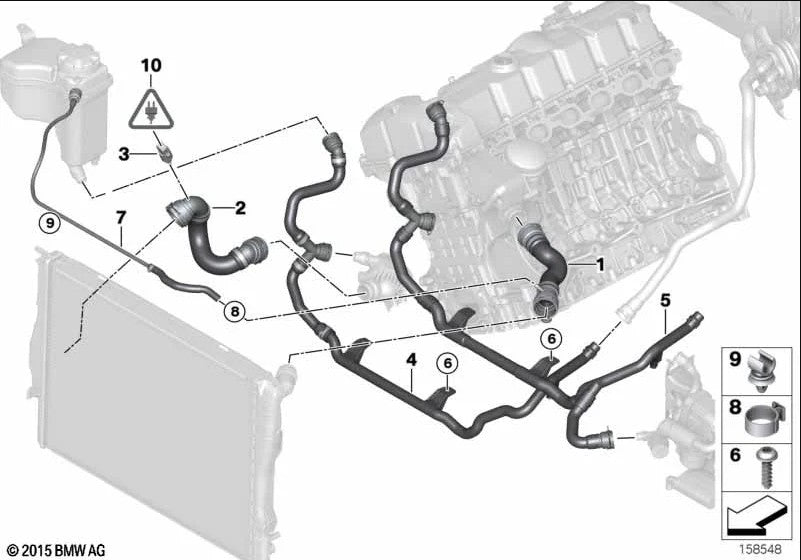 Heater Core Delete Hose & Cap E9x E8x N51 & N52